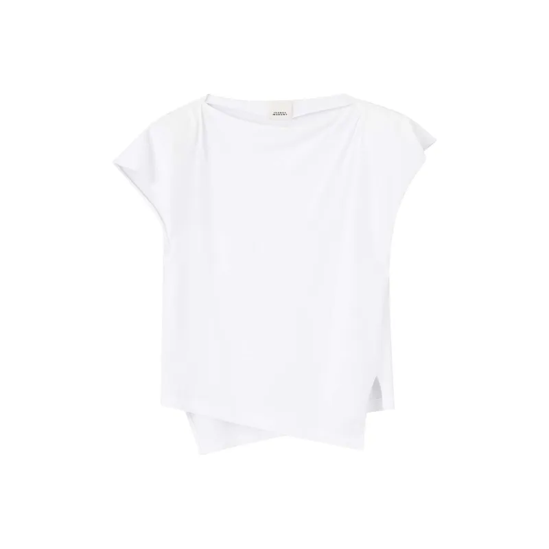 ISABEL MARANT Sebani Padded Asymmetric Crewneck T Shirt-0