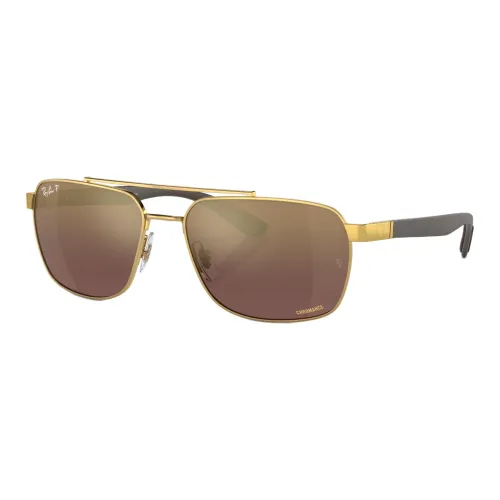 RayBan Steel Square Sunglasses Unisex Brown