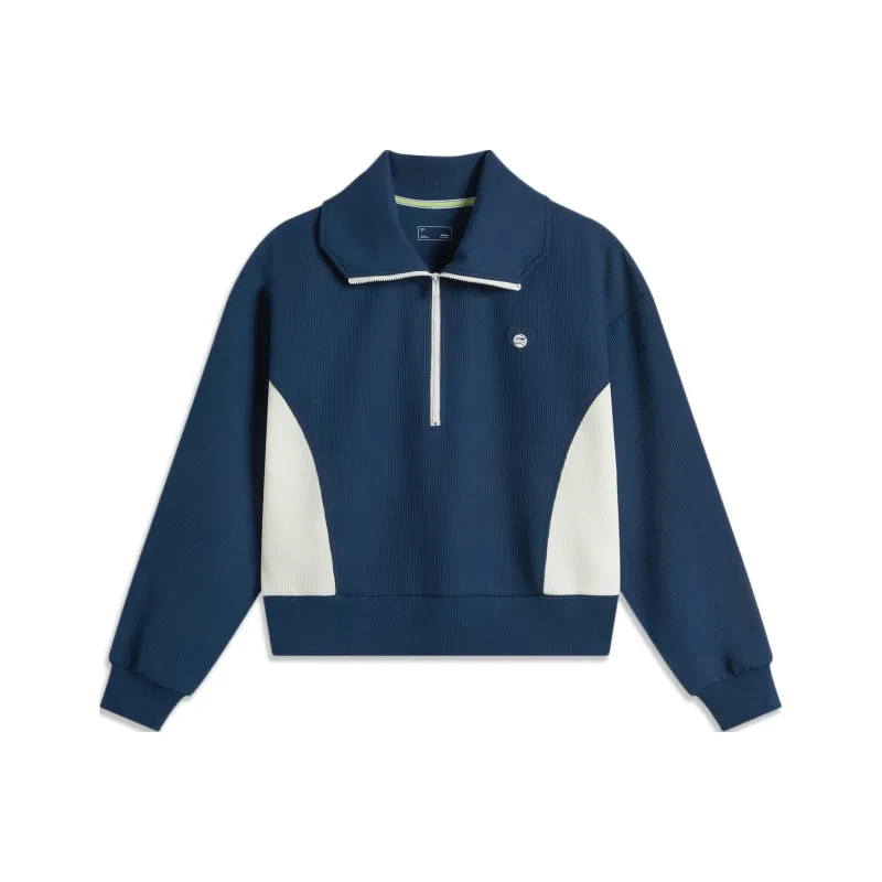 LiNing Sports Trend Series Sweatshirt Women's Dark Navy Blue/Ivory-0