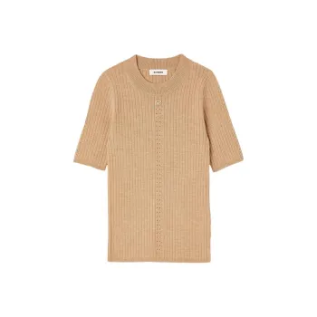Sandro Logo plaque Ribbed knit Top