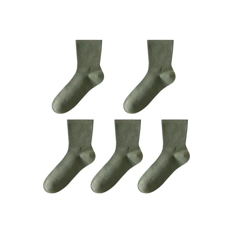H YXIANG Mid Calf Socks Men's 5 Pack-8