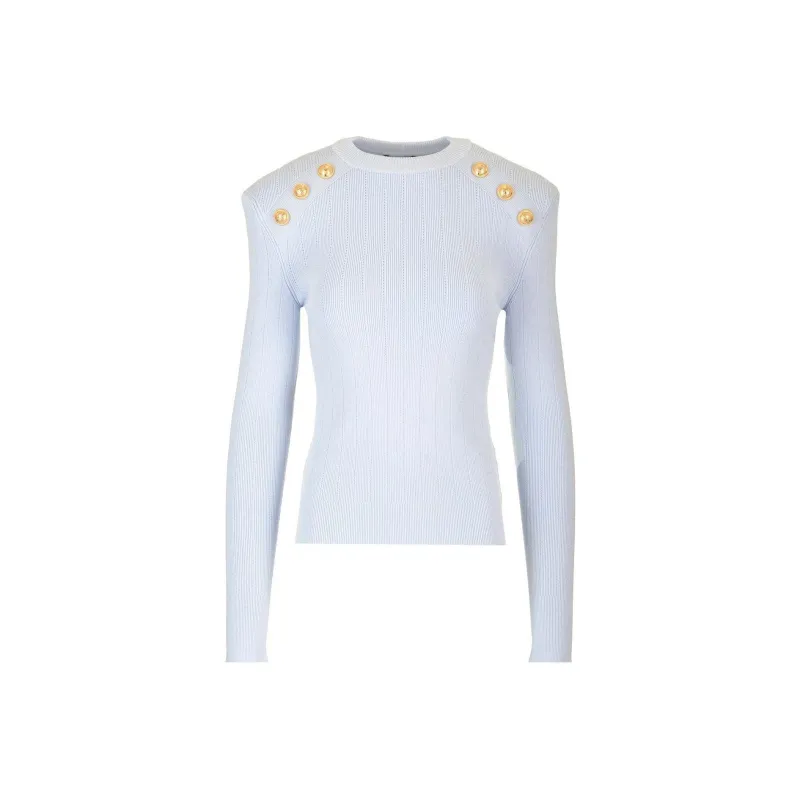 BALMAIN Button Embellished Knitted Jumper-0