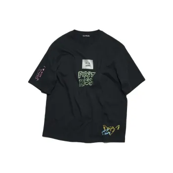 Acne Studios Exford Scribble Face T Shirt 'Faded Black'