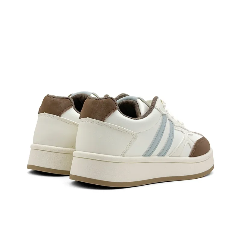 Mengsai Cushioning, Wear Resistant Low Top Skateboard Shoes Women's Blue Brown-4