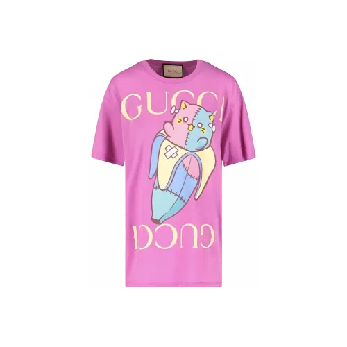 GUCCI Drop Shoulder Sleeve T Shirt Women
s Pink