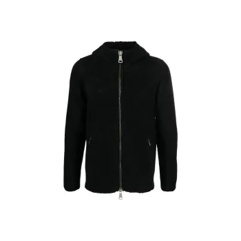 Giorgio Brato Zip up Leather Hooded Jacket