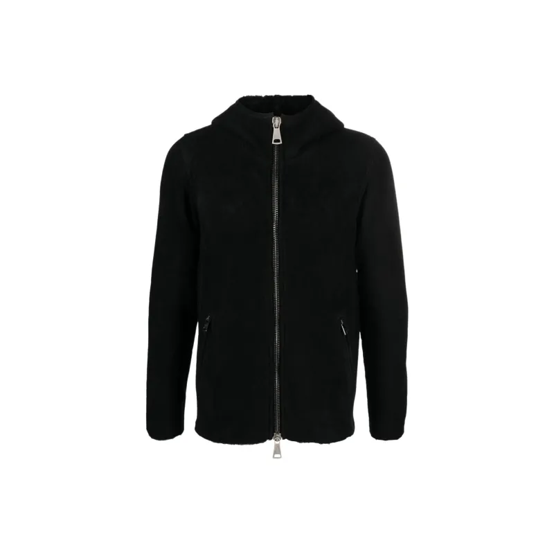 Giorgio Brato Zip up Leather Hooded Jacket-0