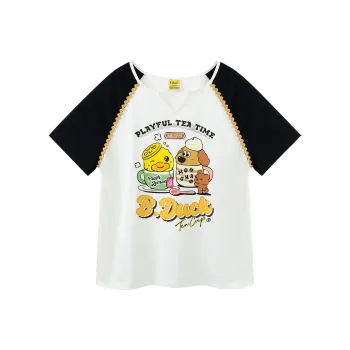 B.Duck T Shirt Women's Creamy Apricot & Black