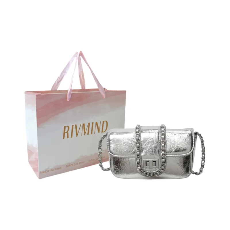 RIVMIND PU Crossbody Bag Women's Silver/Black/Gold-0