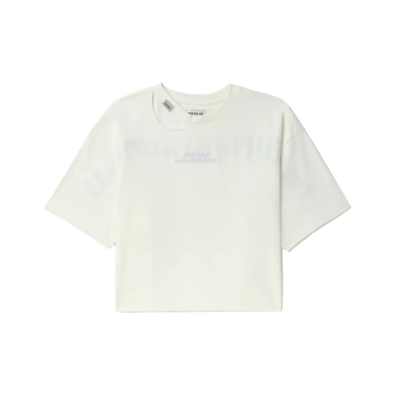 MUSIUM DIV Cut out detail Cropped T shirt-8
