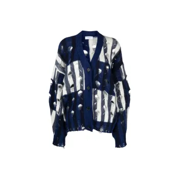 OFF WHITE Distressed Knitted Cardigan