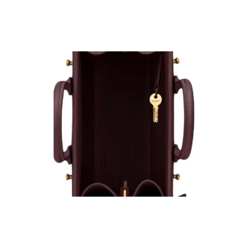 SAINT LAURENT Grain Leather Handbag Women's Cabernet Sauvignon Color-5