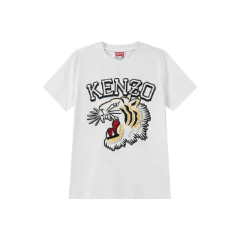 KENZO Logo Embroidered Crewneck T Shirt