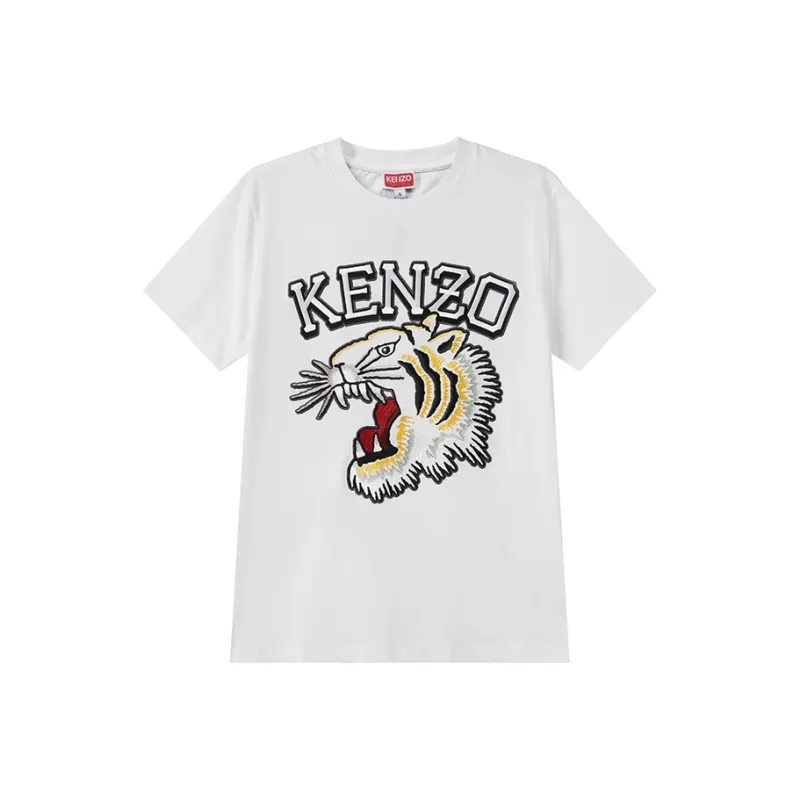 KENZO Logo Embroidered Crewneck T Shirt-0