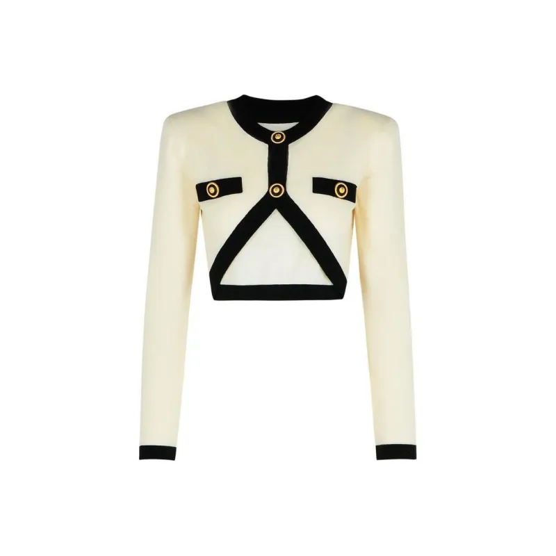 BALMAIN Faux Cardigan Design Knit Jumper-0