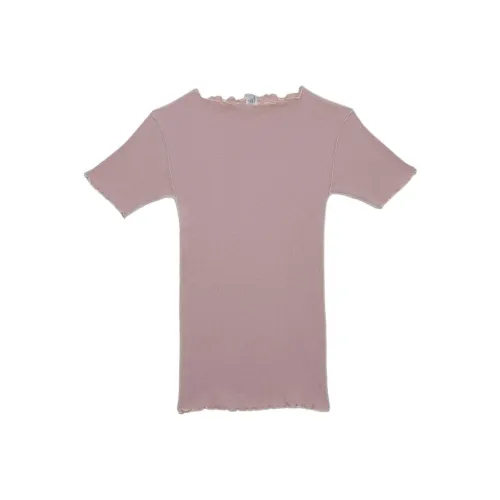 BASERANGE SS24 Vein Tee Shirt - Fine Cotton Rib Regular Price T-Shirt Women's Haptic/Lotus