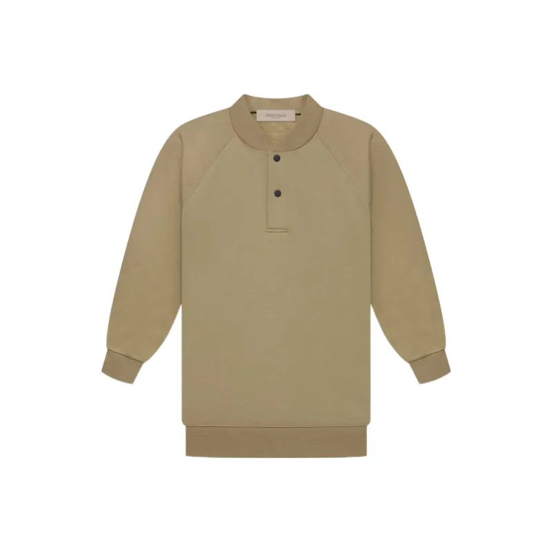 Fear Of God Essentials Women's 3/4 Sleeve Henley Oak-0