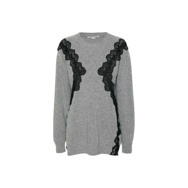 Stella McCartney Lace Detailed Knitted Mini Dress-0