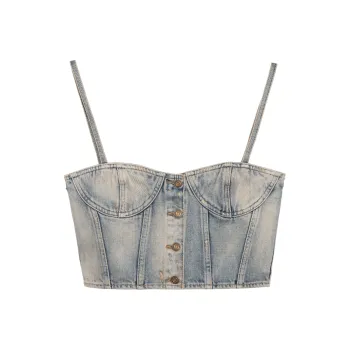 SAINT LAURENT SS22 Camisole Women's Light Blue