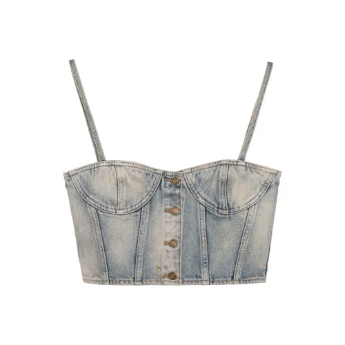 SAINT LAURENT SS22 Camisole Women's Light Blue