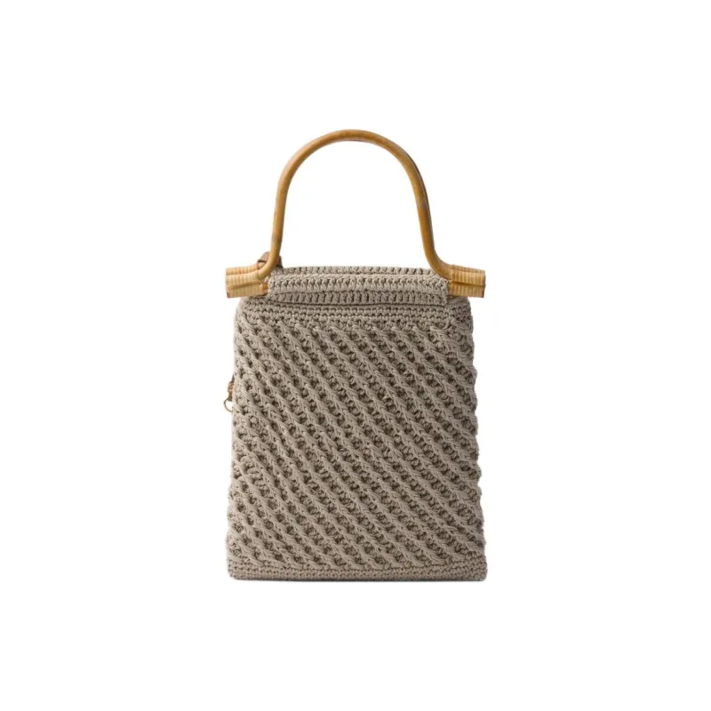 PRADA Cotton Handbag Mini Women's Beige-1