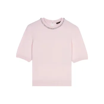 Maje Crystal embellished Knitted Top