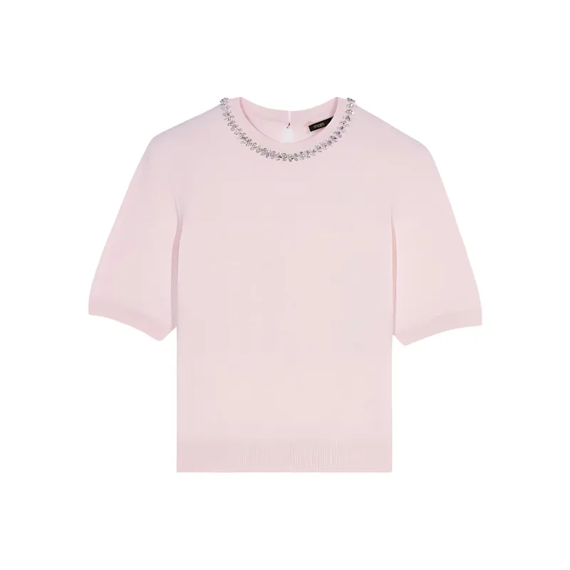 Maje Crystal embellished Knitted Top-0