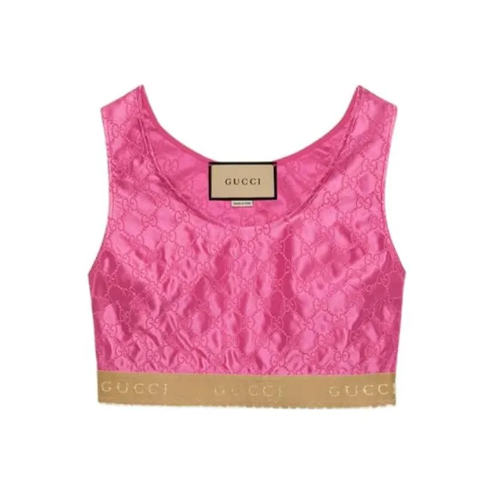 GUCCI Monogram pattern Cropped Top-0