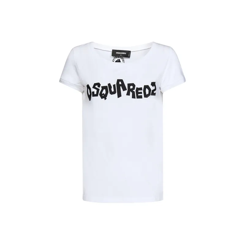 DSQUARED 2 Logo Printed Round Neck T Shirt-0