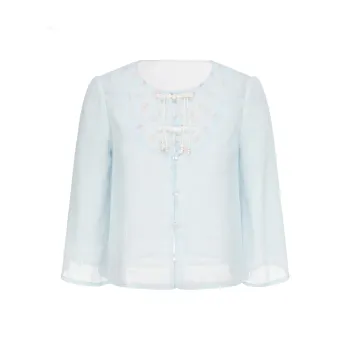 CHIWAWAMEME Shirt Women's Prosperity Porcelain Blue
