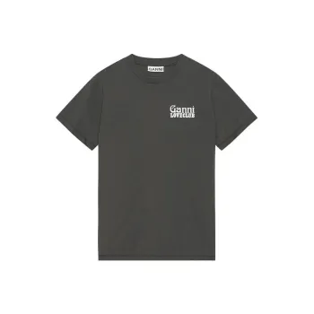 GANNI SS23 Drop Shoulder Sleeve T Shirt Women's Gray