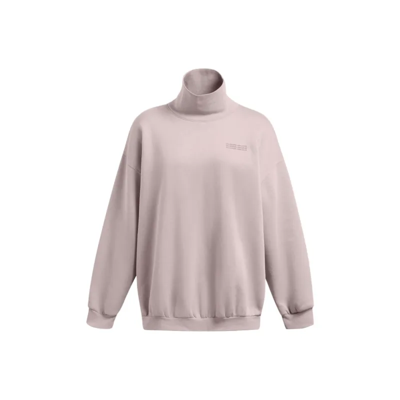 Under Armour Icon Fleece Oversized Mock Crew Sweatshirt Women's Lyle Gray-0