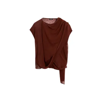 Massimo Dutti T Shirt Women's Red Brown