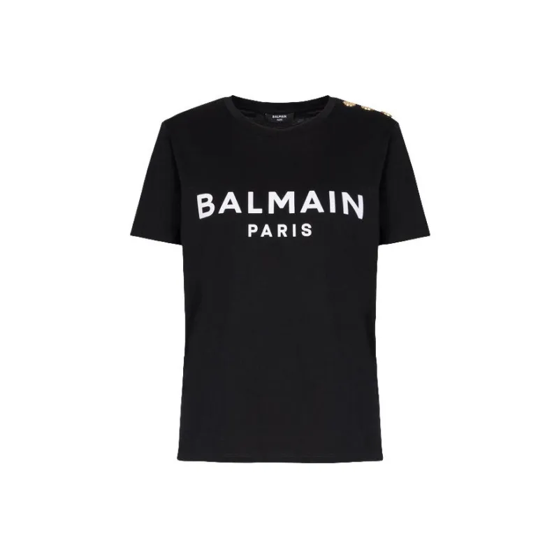 BALMAIN Logo Printed Crewneck T Shirt-0