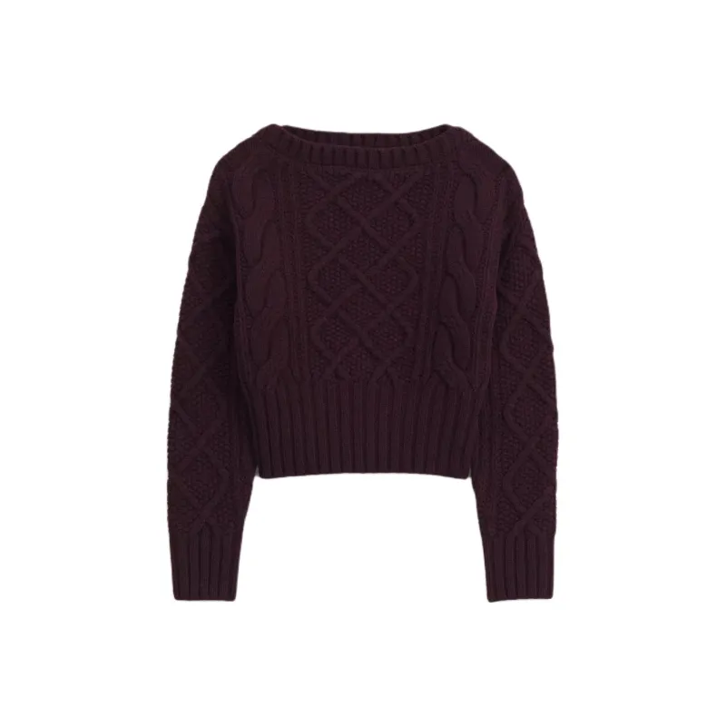 ZARA Sweater Women's Burgundy Red-0