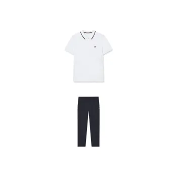 FILA Casual Sportswear Men Clothing Sets Standard White+Legend Blue
