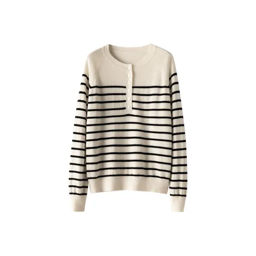 H YXIANG Sweater Women's White+Black