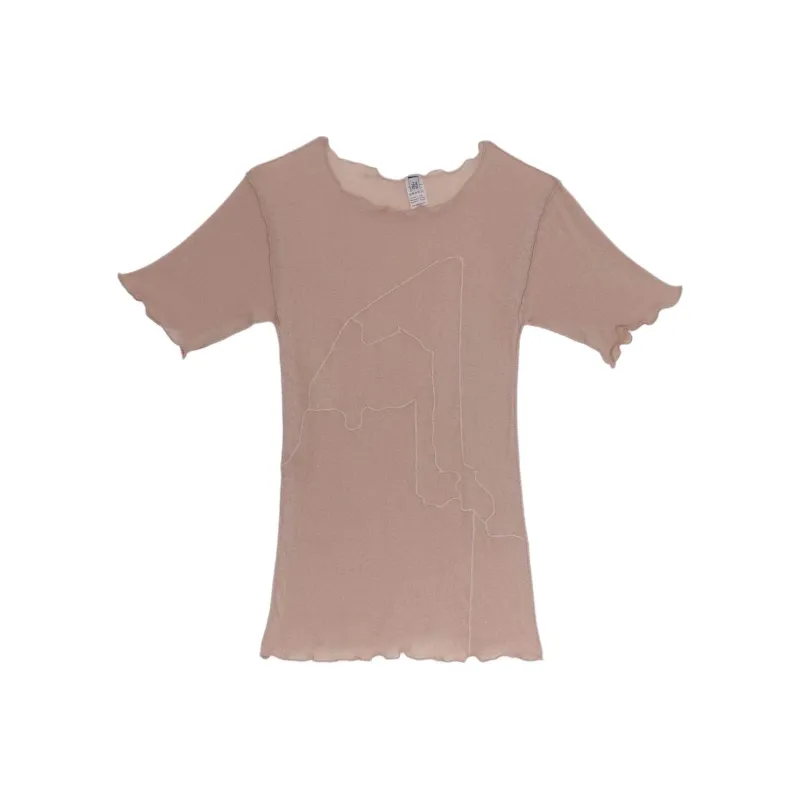 BASERANGE SS24 Aroostook Tee Shirt - Organic Cotton T-Shirt Women's Rosy Camel/Rose Camel-0