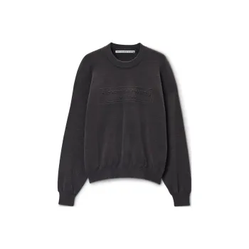 Alexander Wang Logo Embossed Ribbed Knit Jumper