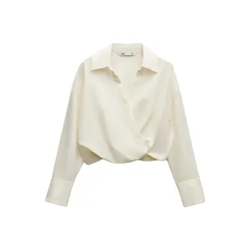 ZARA ZW Series Shirt Women's Xiangzi Blue