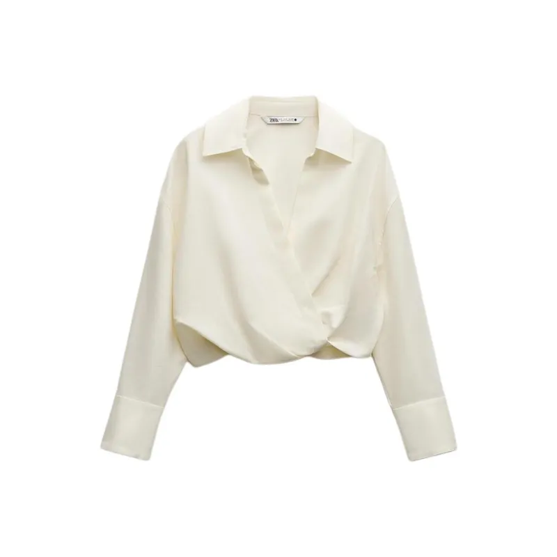 ZARA ZW Series Shirt Women's Xiangzi Blue-0