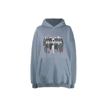 Balenciaga Sweatshirt Regular Fit Women's Gray Blue