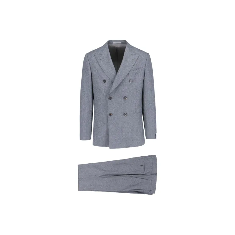 CARUSO Double Breasted Wool Suit-0