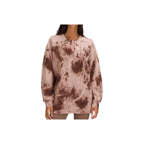Lululemon Perfectly Oversized Sweatshirt Women's Marble Dyeing Silk Red Brown