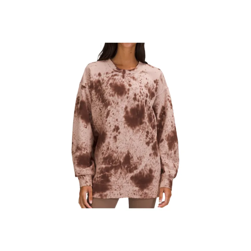 Lululemon Perfectly Oversized Sweatshirt Women's Marble Dyeing Silk Red Brown-0