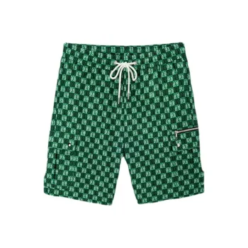 DEGAIA Casual Shorts Men's Emerald Green Letter