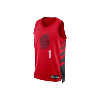 NBA Portland Trail Blazers Jordan Statement Swingman Anfernee Simons Basketball Jerseys Unisex Red