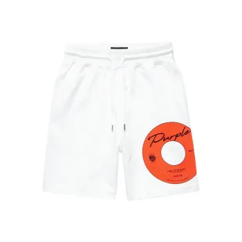 PURPLE-BRAND Logo-print Drawstring Cotton Shorts
