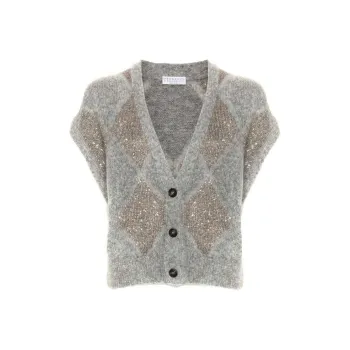 Brunello Cucinelli Sequin Embellished V Neck Cardigan