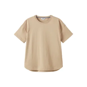 AIGLE Drop Shoulder Sleeve T-Shirt Women's Apricot Rattan